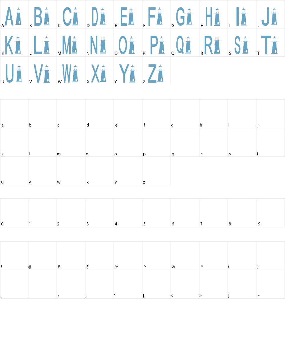 AEZ seascape Font Character